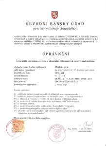 Oprávnění k montáži, opravám, revizím a zkouškám vyhrazených elektrických zařízení