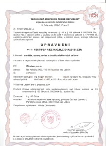 Oprávnění k činnosti montáže, opravy, revize a zkoušky elektrických zařízení